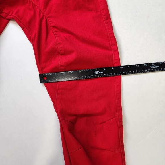Akademiks Cotton Joggers Mens M Red Pull On Tapered Twill Articulated Knees - Picture 7 of 10